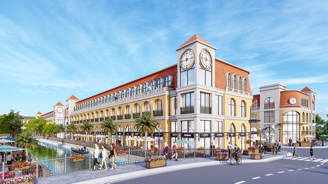Loại hình sản phẩm Shophouse theo phong cách Italy tại phân khu The Venice của Venezia Beach (Ảnh phối cảnh).